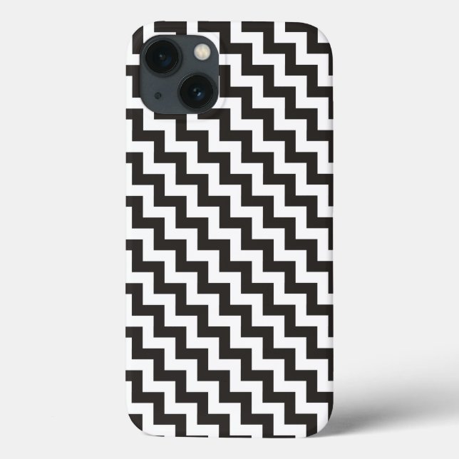 Black White Diagonal Chevrons iPhone 6 Xtreme Fodr (Baksida)