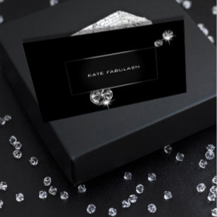 Black White Diamond Mode Stylist Beauty Visitkort