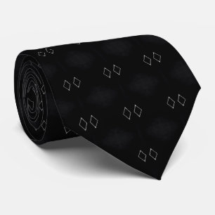 Black White Diamond Neck Tie Slips