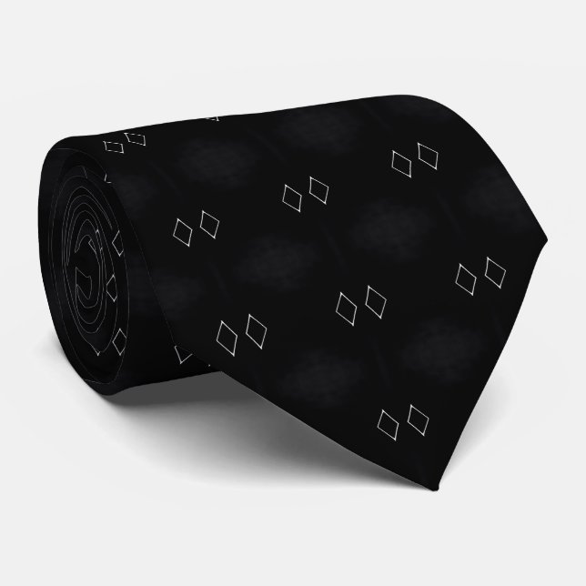 Black White Diamond Neck Tie Slips (Rullad)