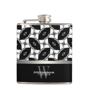 Black White Diamond Öga Mönster Memento Hip-kolv Fickplunta