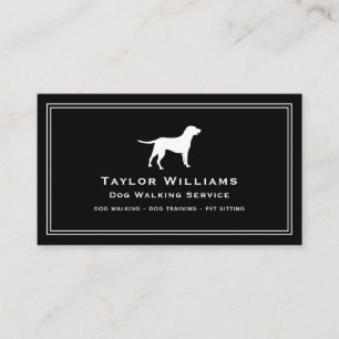 Black White Dog Walker Puppy Trainer Pet Sitta Visitkort