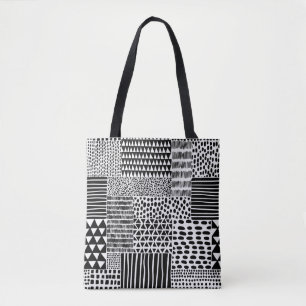 Black White Doodle: Ethnic Seamless Tygkasse