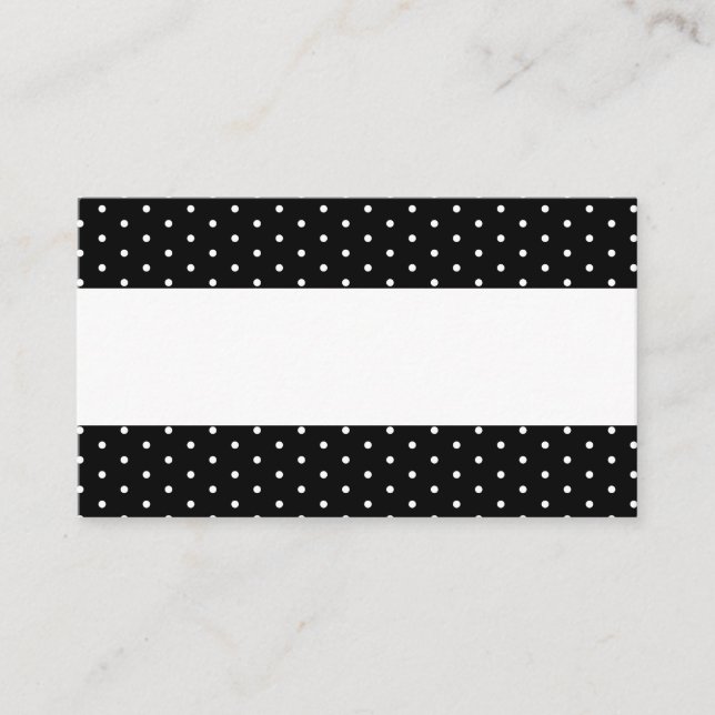 Black White Dots Elegant bröllop Namn Place Cards Placeringskort (Framsida)
