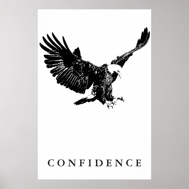 Black White Eagle Motivational Confidence Poster (Framsidan)