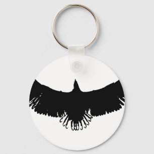 Black & White Eagle Silhouette Nyckelring