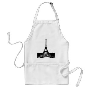 Black & White Eiffel Torn Förkläde
