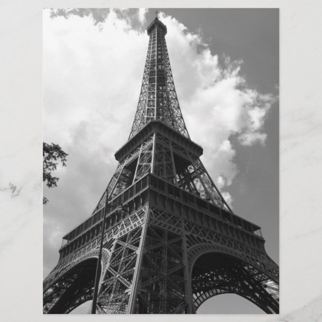 Black & White Eiffel Torn i Paris (Framsida)
