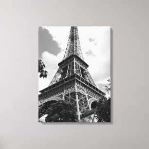 Black & White Eiffel Torn i Paris Canvastryck