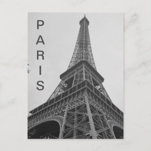 Black & White Eiffel Torn i Paris Frankrike Travel Vykort