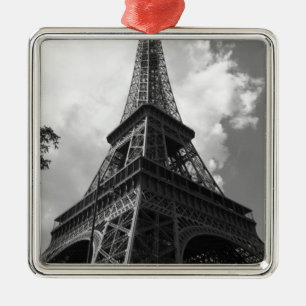 Black & White Eiffel Torn i Paris Julgransprydnad Metall