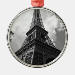 Black & White Eiffel Torn i Paris Julgransprydnad Metall