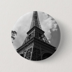 Black & White Eiffel Torn i Paris Knapp