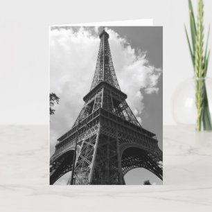 Black & White Eiffel Torn i Paris Kort