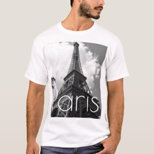 Black & White Eiffel Torn i Paris T Shirt