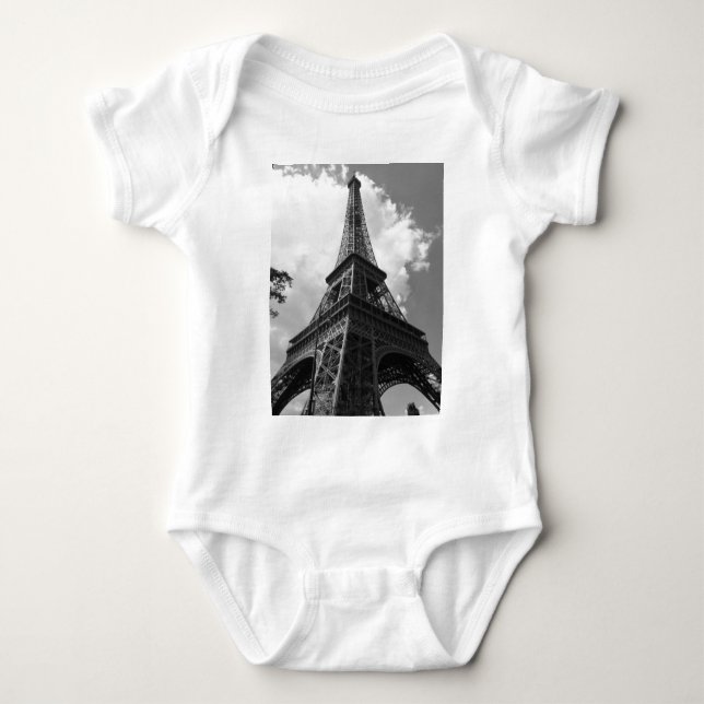 Black & White Eiffel Torn i Paris T-shirt (Framsida)