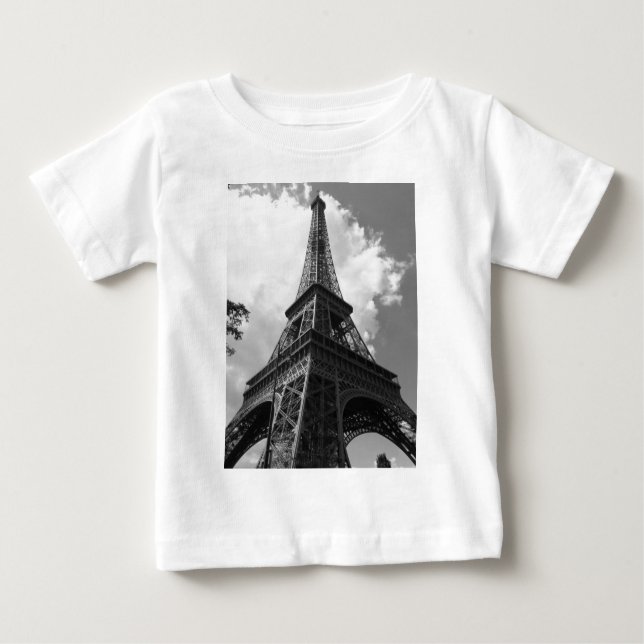 Black & White Eiffel Torn i Paris T Shirt (Framsida)