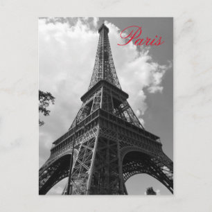 Black & White Eiffel Torn i Paris Vykort
