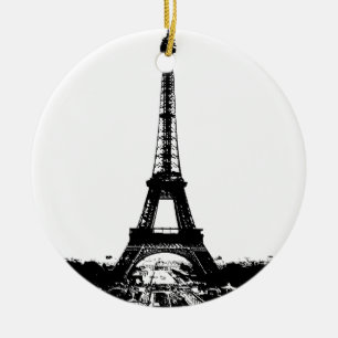 Black & White Eiffel Torn Julgransprydnad Keramik