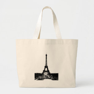 Black & White Eiffel Torn Jumbo Tygkasse