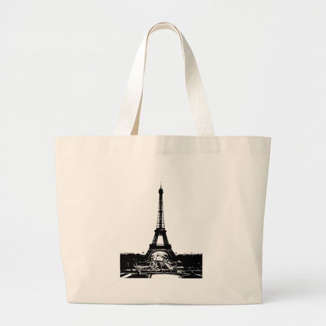 Black & White Eiffel Torn Jumbo Tygkasse (Framsidan)