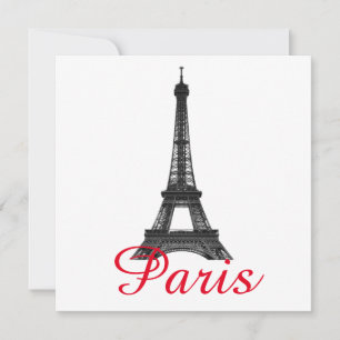 Black White Eiffel Torn Paris City Travel Card