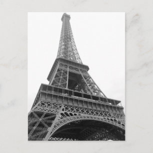 Black & White Eiffel Torn Paris City Vykort