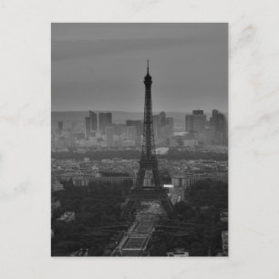 Black White Eiffel Torn Paris Europe Travel Vykort