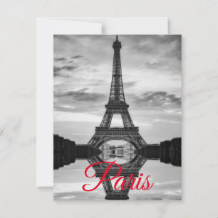 Black White Eiffel Torn Paris European Travel