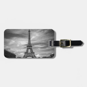 Black & White Eiffel Torn Paris Frankrike Bagagebricka