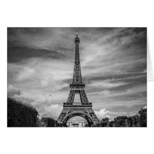 Black & White Eiffel Torn Paris Frankrike Hälsningskort
