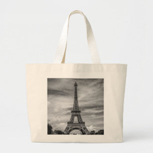 Black & White Eiffel Torn Paris Frankrike Jumbo Tygkasse