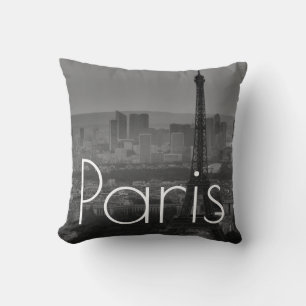 Black White Eiffel Torn Paris Frankrike Travel Kudde