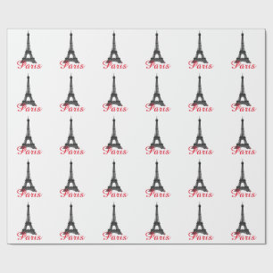 Black White Eiffel Torn Paris Kärlek City Travel Presentpapper
