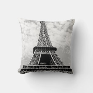 Black & White Eiffel Torn Paris Travel Kudde