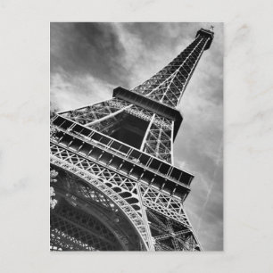 Black & White Eiffel Torn Paris Vykort