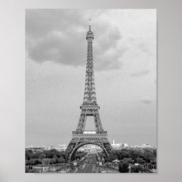 Black & White Eiffel Torn Sketch Poster