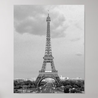 Black & White Eiffel Torn Sketch Poster
