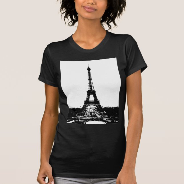 Black & White Eiffel Torn Tee Shirt (Framsida)