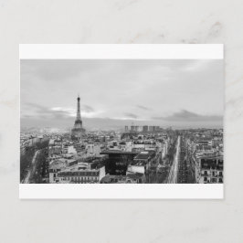Black&White: Eiffel Tower, Paris, France Vykort