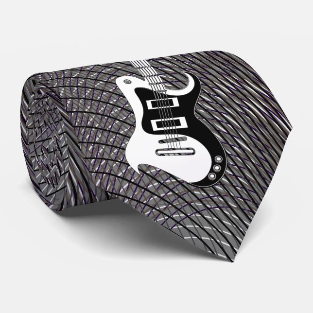 Black & White Electric Guitar-Coolan modern och tr Slips (Rullad)