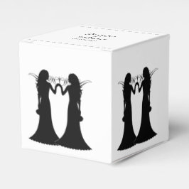 Black White Elegance Brides Wedding Favor Box Presentaskar