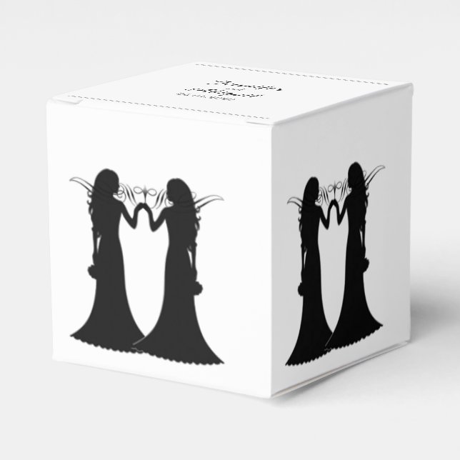 Black White Elegance Brides Wedding Favor Box Presentaskar (Framsidan Sidan)