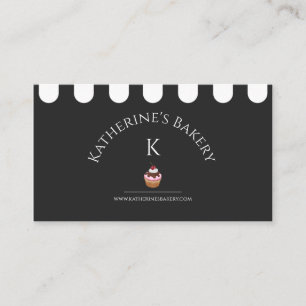 Black White Elegant Bakery Visitkort