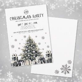 Black White Elegant Company jul Party Inbjudningar