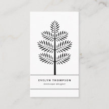 Black White Elegant Landscaping Botanical Gren