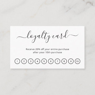 Black White Elegant Simple Beauty Salon Business Lojalitetskort