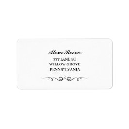 Black & White Elegant Wedding Return address Adressetikett