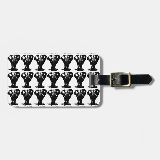 Black & White Elephant Pop Art Bagagebricka (Horisontell Framsida)