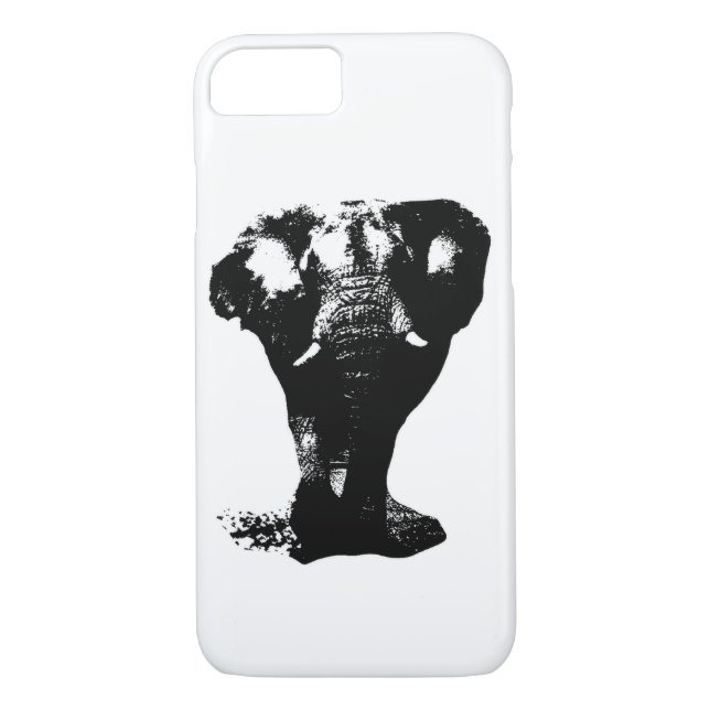 Black & White Elephant Pop Art Case-Mate iPhone Skal (Baksida)